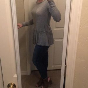 Gray peplum top
